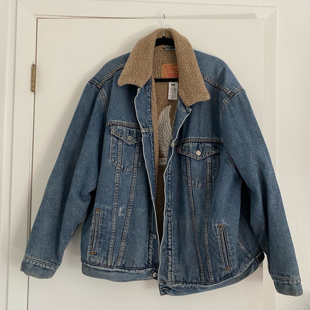 🍒Men’s Levi Harley Davidson Logo Jean Jacket🍒